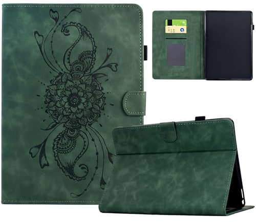 Hülle Kompatibel mit 6 Kindle (11. Generation) – 2024/2022 mit Pencil Halter, Smart Cover aus PU-Leder mit Standfunktion, Magnetverschluss (Grün)