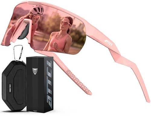 ATTCL Sonnenbrille Herren Damen Sports UV400 Wrap-Around TR90 Fahrradbrille | Leicht, HD TAC Linse, Blendschutz, Rutschfest, Verstellbare Bügel und Nasenpolster, Laufen, Wandern, Cat 3