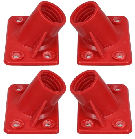 4pcs Floor Brush Connector Broom Handle Connector Red Plastic | Brush to Handle Connector, Secure Joint Part for Shower Cleaning Tasks, Easy Replacement with Enhanced Efficiency