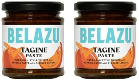 Belazu Tagine Paste, Moroccan-Style Tomato and Paprika Paste with Pickled Lemons - (Pack of 2)