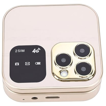Walmeck Telefono a Conchiglia 4G LTE Telefono Sbloccato con Doppia SIM a Conchiglia Sbloccato con 2 SIM Cellulare Doppia Altoparlante (Oro)