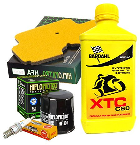 KIT TAGLIANDO BARDAHL XTC C60 10W40 FILTRO OLIO ARIA CANDELE PER KAWASAKI KLE VERSYS 650 2008/2014