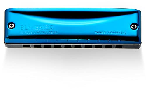 kongsheng Bluebird 10 Löcher Blues Mundharmonika C blau