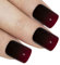 Faux Ongles Bling Art Rouge Noir Glossy 24 Squoval Moyen Faux bouts d'ongles acrylique avec de la colle