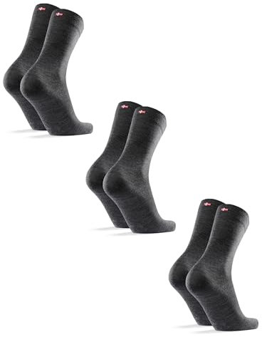 DANISH ENDURANCE Merinowolle Socken (Grau - 3 Paare, EU 43-47)