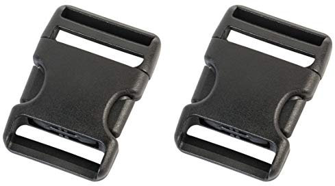 AceCamp Duraflex Einsteckschnalle in 20mm, 25mm, 38mm, 50mm, schwarz, Kunststoff, Klickverschluss, Clipverschluss, Ersatzschnalle - 2 Stück (Doppelpack) - 38 mm