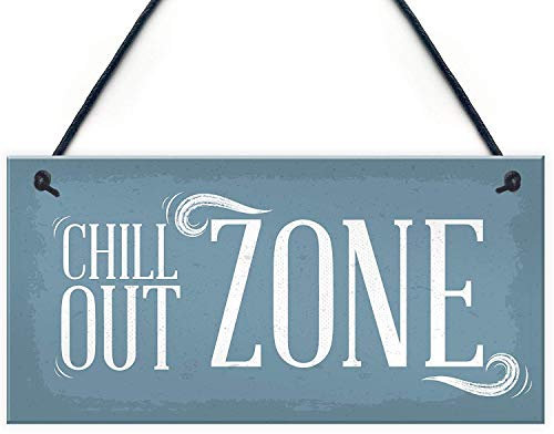 Meijiafei Chill Out Zone Man Cave Shed Summerhouse Schild Whirlpool Home Wandschild Türschild Geschenk 25,4 x 12,7 cm
