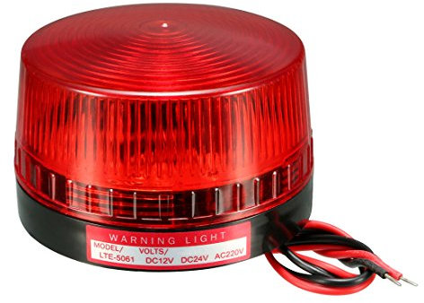 sourcing map LED avertissement ampoule tournant clignotant stroboscopique lumière industrielle signal tour lampe AC 220 V 1 W rouge LTE-5061