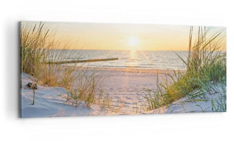 Quadro su Tela 100x40cm Stampe da Parete duna spiaggia mare Grandi Decorazione Murale Camera da Letto Cucina 1 pezzo Quadri Moderni Soggiorno Grafica Immagini Wall Art Canvas AB100x40-3989