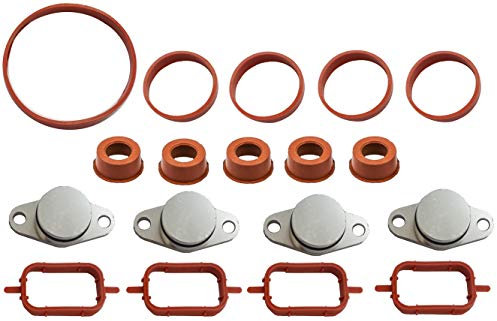 Twowinds - Kit Anular Mariposas del Colector de Admisión (22mm) Compatible con BMW E90, E46, E39, E60, E61, E65, X3, X5 - 4 Cilindros - Evita la Avería Palomillas (Lote de 14 Juntas y 4 Tapones)