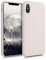 kwmobile Hülle kompatibel mit Apple iPhone XS Hülle - Silikon Handy Case - Handyhülle weiche Oberfläche - kabelloses Laden - Beige