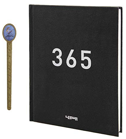 YJZQ Notizbuch A5 Tagebuch Blanko mit Planer Tagesplaner Leere Seite Liniert Kalendergeschäft Personal Organizer 365 Tage Schwarz