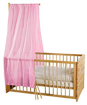 Bio Baby Betthimmel 100% Bio-Baumwolle (kbA) GOTS zertifiziert, Altrosa, 115 x 300 cm