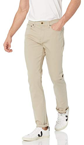 Amazon Essentials Herren Slim-Fit-Jeans - Auslauffarben, Helles Khakibraun, 32W / 31L