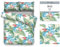 AmeliaHome 2tlg Bettwäsche 135x200 cm mit 1 Kissenbezug 80x80 cm 100% Baumwolle Reißverschluss Tropical Pflanzen Blätter Palmen grün türkis weiß Averi Tulum