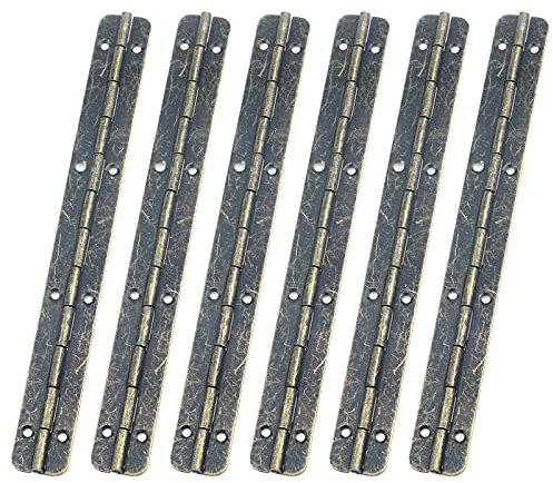 MY MIRONEY 5.91 x 0.67 Antique Bronze Hinges Metal Piano Hinge Long Folding Butt Hinges Hardware Wooden Box Gift Box Hinge Cabinet Gate Door Hinge with Screws Pack of 6