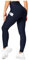 RIOJOY Damen Push Up Leggings mit Taschen, High Waist Anti Cellulite Booty Leggins für Sport Yoga Fitness, Dunkelblau L