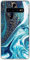 Coque en Silicone imprimée Compatible Samsung Galaxy S10 Marbre Bleu Pailleté