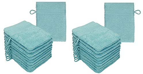 Betz 20 Stück Waschhandschuhe Waschlappen Premium Größe 16x21 cm 100% Baumwolle Farbe Ocean