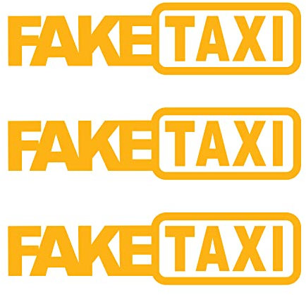 TOMALL 3 x künstliche Taxi-reflektierende Aufkleber für Auto, Stoßstange, Fender, Fenster, wasserdicht, lustig, selbstklebend, Vinyl-Aufkleber, Dekoration für SUV, LKW, Motorräder, Fahrräder (gelb)