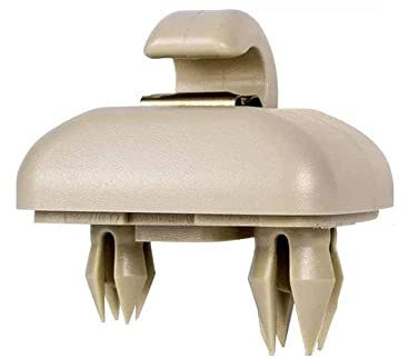 AUTOZOCO Soporte de gancho con clip para visera interior coche compatible con Aud - gancho parasol - gancho para visera - Compatible con Aud - Beige