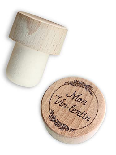 Bouchon bouteille de vin personnalisé, haute qualité de finition ciré et lustré, un petit cadeau original pour les amoureux !