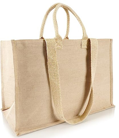 Jute statt Plastik Original | JC7228XL | Jucotasche extra groß | Jutetasche - Baumwolltasche | Fair & Nachhaltig | Shopping Einkauf (1er Set)