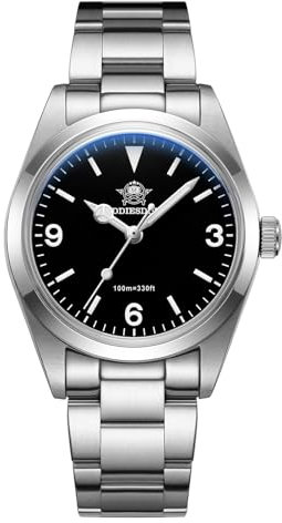 ADDIEDIVE Reloj para Hombre Cuarzo - 36mm Espejo de Cristal de Zafiro Reloj Clásico con Esfera Luminosa Impermeable 100M