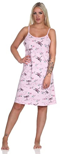 Normann Damen Kurzarm Nachthemd in floralem Schmetterlings Print