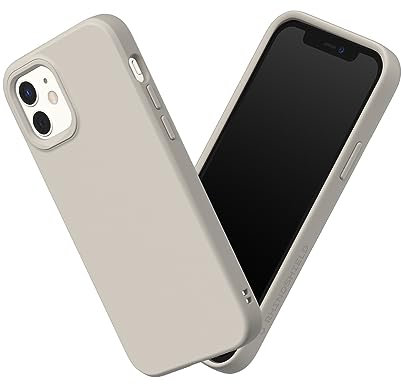 RhinoShield Case kompatibel mit [iPhone 12 mini] | SolidSuit - Stoßdämpfende & schlanke Schutzhülle mit Premium Finish - 3.5 Meter Fallschutz - Sandbeige