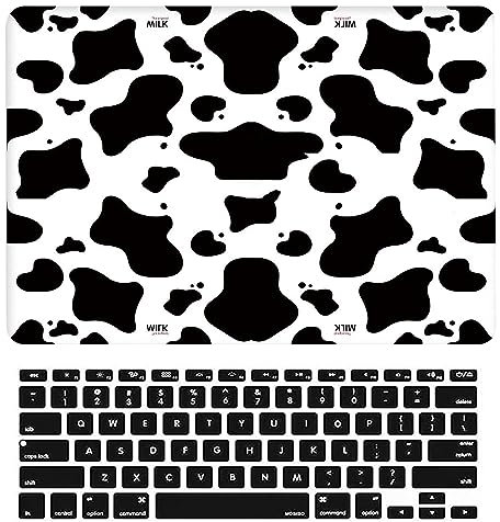 Laptop Hülle für MacBook Pro 13 Zoll Modell A1278 mit CD-ROM 2012 2011 2010 2009 2008 Freisetzung, Plastik Schützend Hartschale Case Cover & Tastaturschutz, Schwarz-Weiß