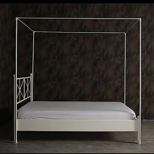 AdeptT 4-Ecken-Pfosten-Himmelbett, Dicker Himmelbett-Rahmenpfosten, 4-Poster-Bett-Himmelrahmen, passend für Metallbett, Moskitovorhänge, Schlafzimmer-Dekoration,King Small
