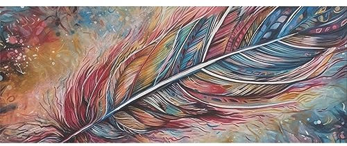 DNOVING GWP-436868242 Geschenkpapier mit Feder, fröhliche Farben, 147,3 x 58,4 cm, 2 Rollen