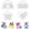 Lot De 4 Moules En RéSine éPoxy En Forme De CœUr En Silicone, Moule En Silicone, RéSine éPoxy, Porte-Cartes De Visite, Nuages, Moule Pour CœUr, Fleurs, Arc-En-Ciel, Artisanat, DéCoration De Maison