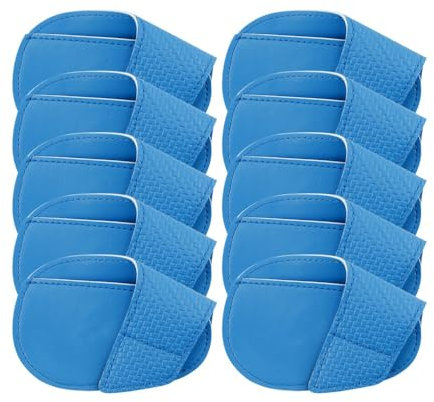 10PCS Glof Iron Club Cover, PU Leather Golf Headcover Golf Putter Head Cover for Men Women