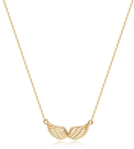 Jenosy Kette Damen Schutzengel Kette Gold Personalisierte Schutzengel Kette Damen Zarte Halskette mit Schutzengel Anhänger Hypoallergene 18K Vergoldete Kette Modeschmuck für Frauen und Mädchen