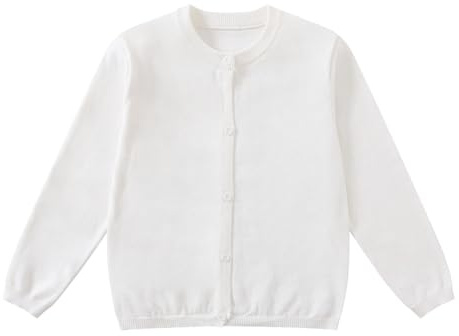 Yunguui Gilet Bambina Bambini Cardigan Maglione Uniforme Scuola Leggero Cotone Girocollo
