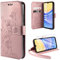 ivencase Cover Compatibile con Samsung Galaxy A15 4G/5G Con 1 Pezzi Vetro Temperato, Book Custodia Flip Caso in PU Pelle Portafoglio Magnetica Porta Carta Kickstand Cover - Oro rosa