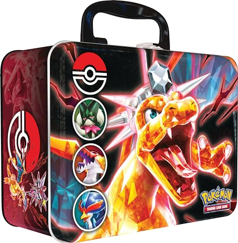 Pokémon TCG: Sammeltruhe (Herbst 2023) - Miascarade, Flâmigator und Palmaval (3 glänzende Promokarten und 6 Booster)