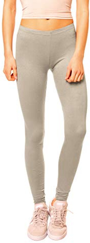 Easy Young Fashion - Damen Basic Leggings in Matt oder Glanz-Optik - atmungsaktive weiche Lange Hose LG08 - OneSize (XS-M)