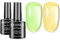 KRISNICE Jelly Nail Polish Set Spring Summer Crystal Glass Translucent Pastel Gel Polish Green Yellow Soak Off UV Gel Polish (KCS2-023)