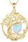 FANCIME Tree of Life Collier arbre de vie en argent sterling plaqué or jaune avec pendentif en pierre de naissance, bijou d'anniversaire, cadeau de Noël pour femme, maman, opale