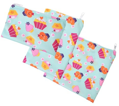 Garneck 3st Wiederverwendbare Snackbeutel Praktische Snacktasche Frischhaltebeutel Lebensmittelbeutel Mit Reißverschluss Sandwich-tasche Verschließbare Kind Multifunktion Bento-tasche Peva