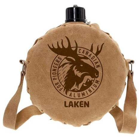 LAKEN Gourde en aluminium avec étui en cuir canadien 1,5 L.
