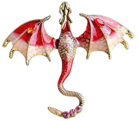Vintage-Brosche, Retro-Tierdrachen-Anstecknadel für Taschen, Kleidungszubehör, Vintage-Punk-Tier-Brosche für Dating, Party, Urlaub, Refer to , Siehe Beschreibung, Unisex