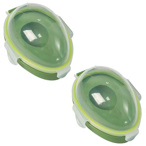 monTTese Pack 2 Recipiente de almacenamiento de aguacate, Guarda aguacate nevera, recipientes herméticos para alimentos, Caja para conservar aguacates divertido y original