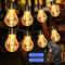 aurogeek Outdoor String Lights Battery Operated Rechargeable 5000mAh: 9m/30ft LED with 12 A60 Plastic Bulb Hanging Festoon Light Remote Waterproof USB for Garden Decorative Cafe Patio Pergola Indoor