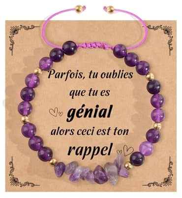 YELUWA Cadeau Femme Bracelet Femme Bracelet Pierre Naturelle | Idee Cadeau Fille 8 9 10 11 12 Ans Cadeaux Noel Cadeaux Anniversaire pour Sœur Maman Mamie Fete Des Grand Mere Amie Maitresse