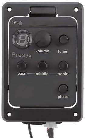 LYEAA Acoustic Guitar Pickup Preamp Equalizer Battery Powered Digital Tuner for Fishman Presys