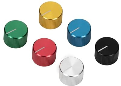 5PCS 6.35MM Guitar Effect Pedal Knob Metal Potentiometer Knob with Set Screw Guitar Knobs for Guitar Pedal IDGTTLDF(Blue)
